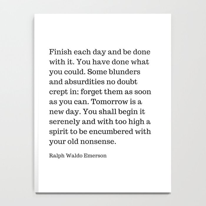 Finish Each Day And Be Done With It | Ralph Waldo Emerson Quote Notebook Gallery Image 4