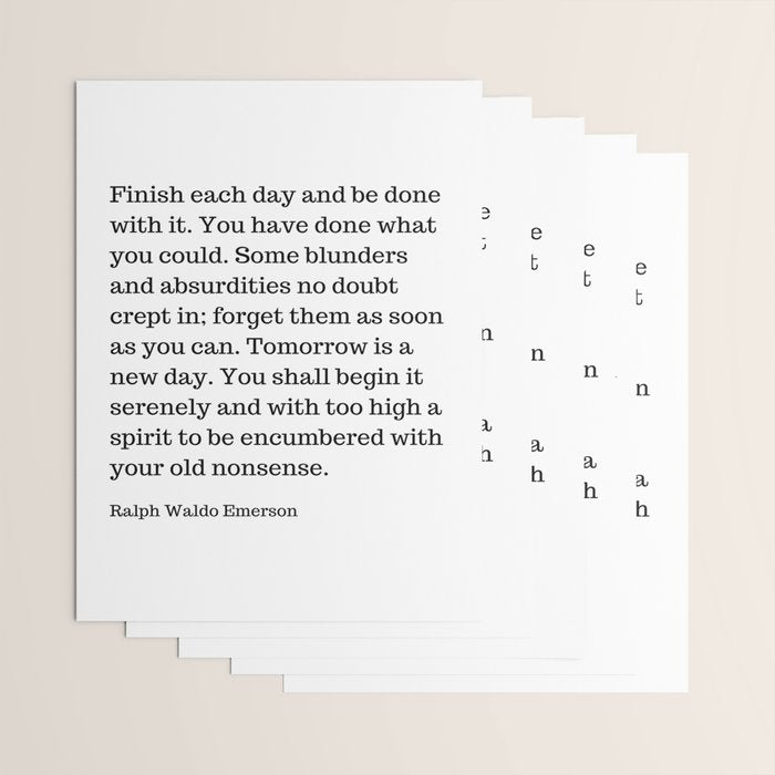 Finish Each Day And Be Done With It | Ralph Waldo Emerson Quote Wrapping Paper Gallery Image 3
