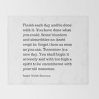 Finish Each Day And Be Done With It | Ralph Waldo Emerson Quote Throw Blanket Gallery Image 2