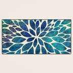 Petal Burst - Turquoise Desk Mat Gallery Image 3