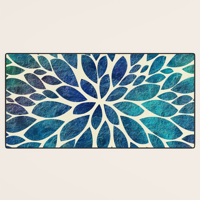 Petal Burst - Turquoise Desk Mat Gallery Image 3