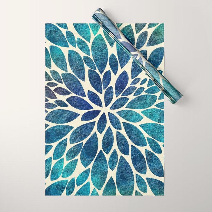 Petal Burst - Turquoise Wrapping Paper Gallery Image 1