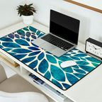 Petal Burst - Turquoise Desk Mat Gallery Image 2