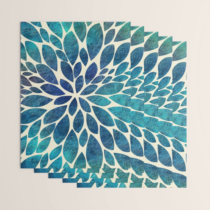 Petal Burst - Turquoise Wrapping Paper Gallery Image 3