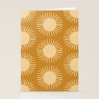 Boho Summer Sun Pattern II Desert Orange Stationery Card Gallery Image 2