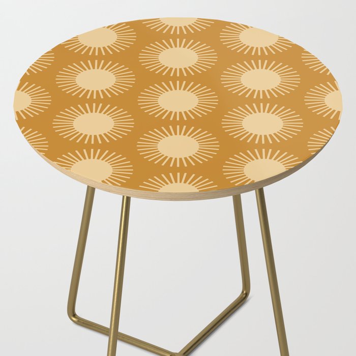 Boho Summer Sun Pattern II Desert Orange Side Table Gallery Image 2