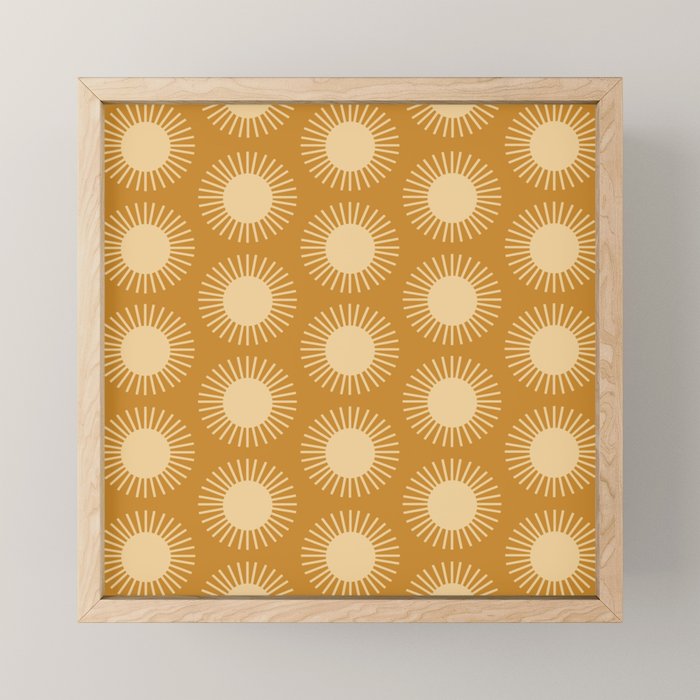 Boho Summer Sun Pattern II Desert Orange Mini Art Print Gallery Image 1