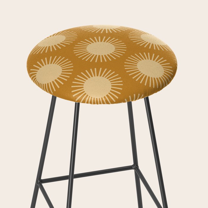 Boho Summer Sun Pattern II Desert Orange Stool Gallery Image 2