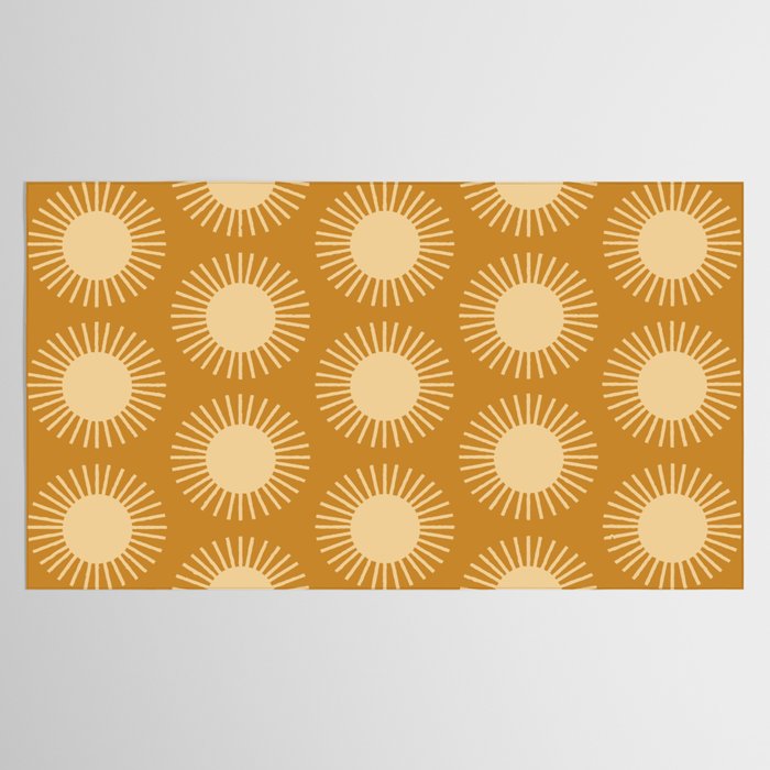 Boho Summer Sun Pattern II Desert Orange Tablecloth Gallery Image 2