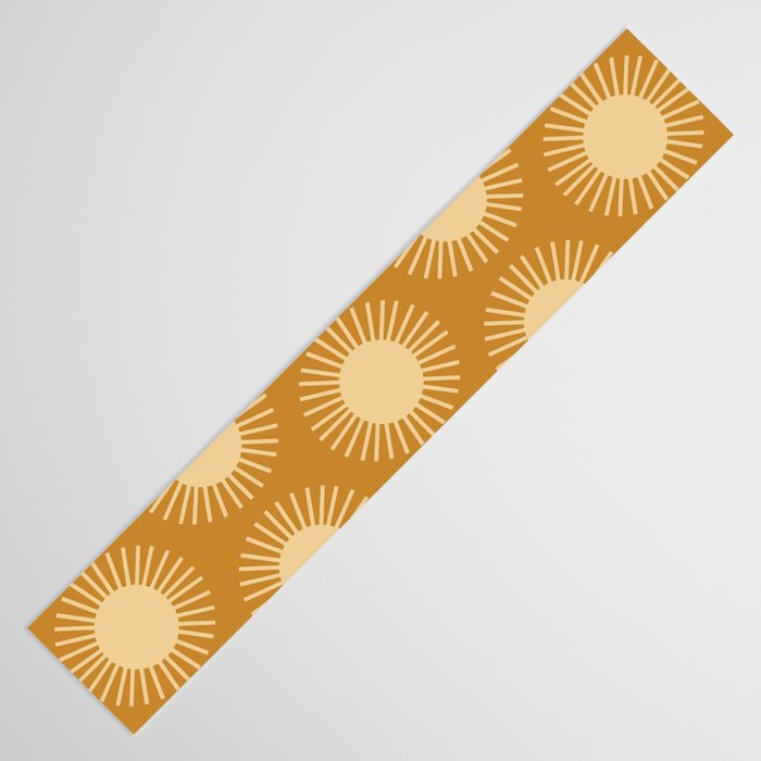 Boho Summer Sun Pattern II Desert Orange Table Runner Gallery Image 3