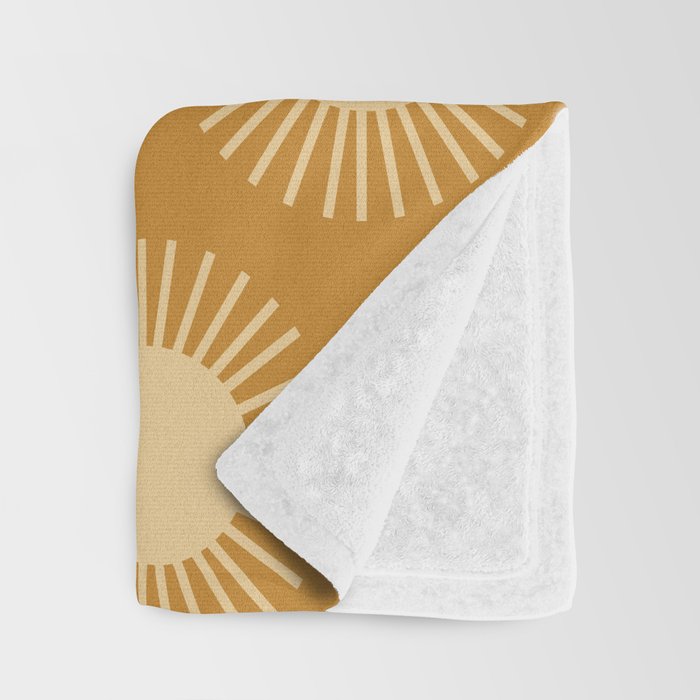 Boho Summer Sun Pattern II Desert Orange Throw Blanket Gallery Image 3