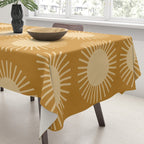 Boho Summer Sun Pattern II Desert Orange Tablecloth Gallery Image 3