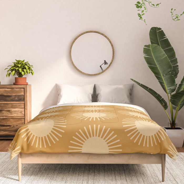 Boho Summer Sun Pattern II Desert Orange Comforter Gallery Image 3