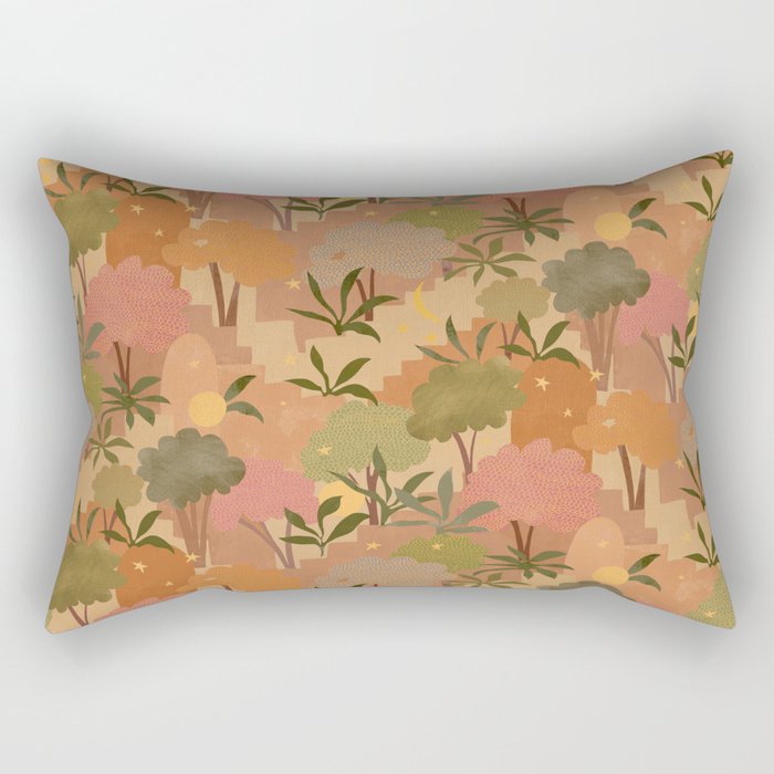 Bohemian Walk Orange Rectangular Pillow Gallery Image 1