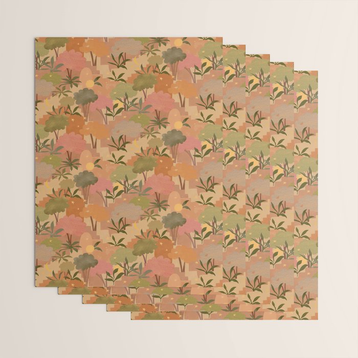 Bohemian Walk Orange Wrapping Paper Gallery Image 3