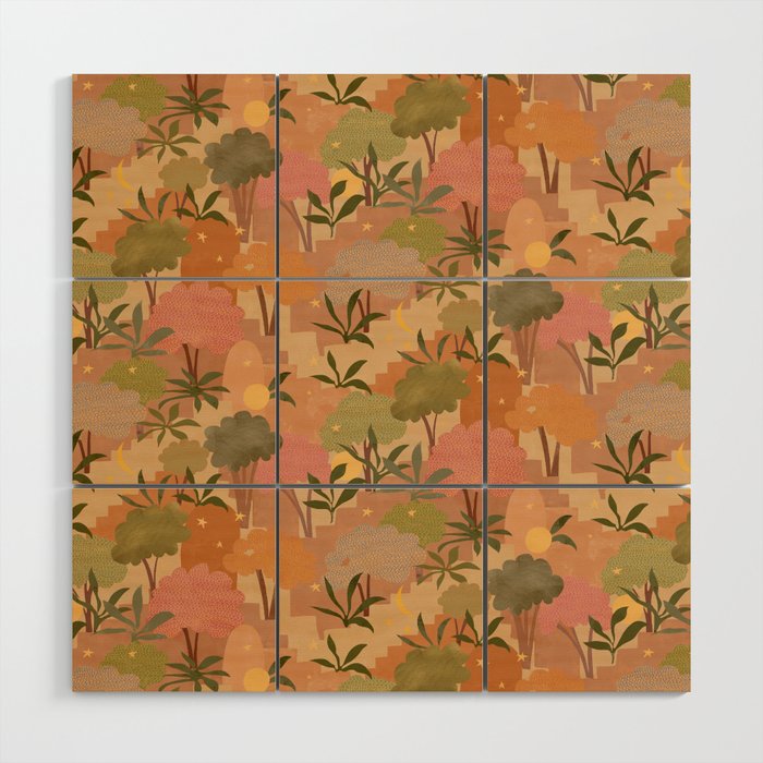 Bohemian Walk Orange Wood Wall Art Gallery Image 1