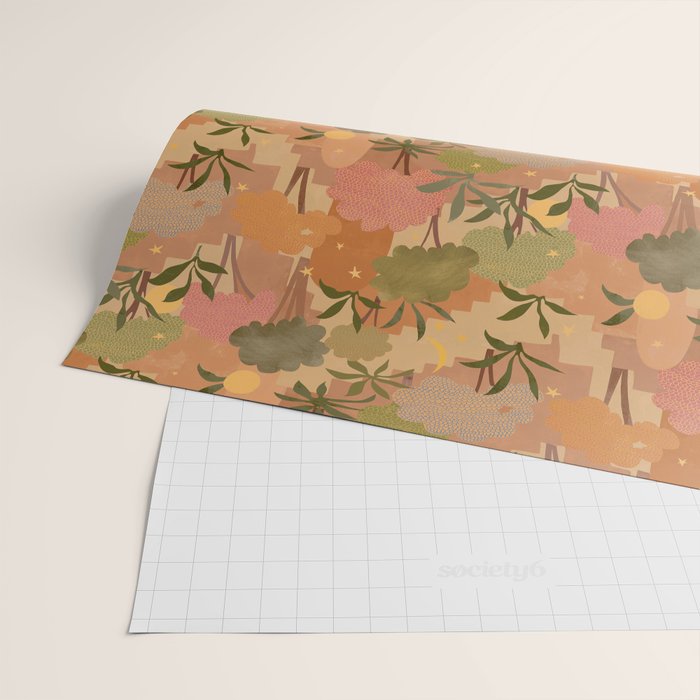 Bohemian Walk Orange Wrapping Paper Gallery Image 2