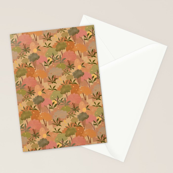 Bohemian Walk Orange Stationery Card Gallery Image 2