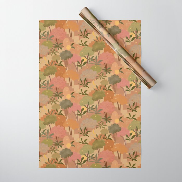 Bohemian Walk Orange Wrapping Paper Gallery Image 1