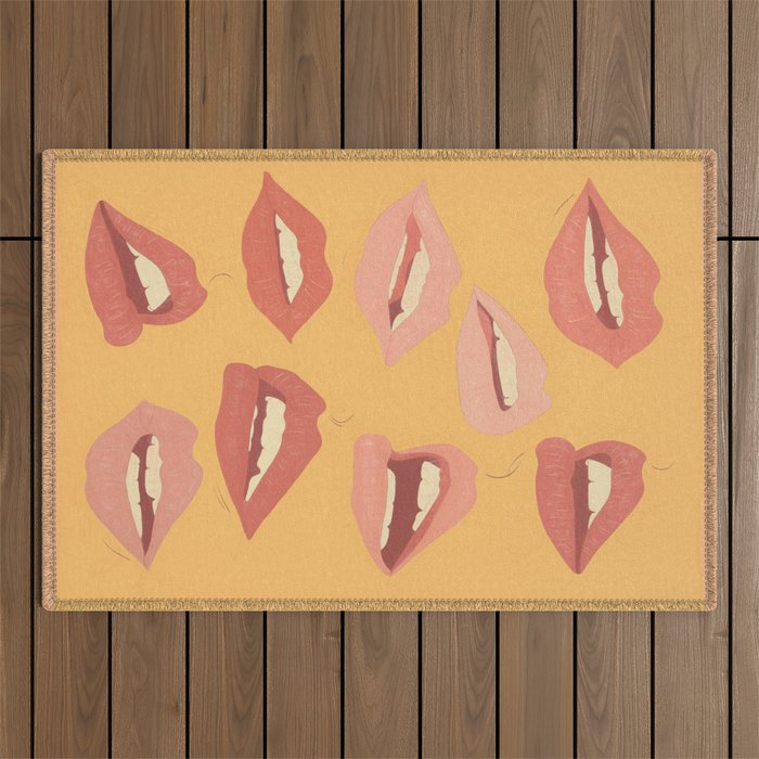 Playful Lips Outdoor Rug Gallery Image 1