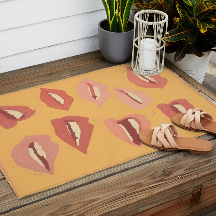 Playful Lips Outdoor Rug Gallery Image 2