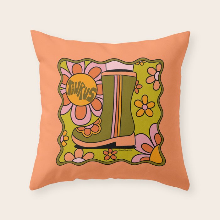 Taurus Groovy Boot Throw Pillow Gallery Image 6