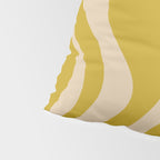 Liquid Swirl Retro Abstract Pattern in Mid Mod Mustard and Beige Pillow Sham Gallery Image 4