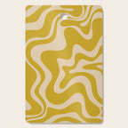 Liquid Swirl Retro Abstract Pattern in Mid Mod Mustard and Beige Cutting Board Gallery Image 1