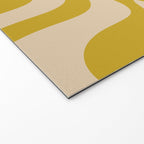 Liquid Swirl Retro Abstract Pattern in Mid Mod Mustard and Beige Welcome Mat Gallery Image 2