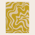 Liquid Swirl Retro Abstract Pattern in Mid Mod Mustard and Beige Poster Gallery Image 4