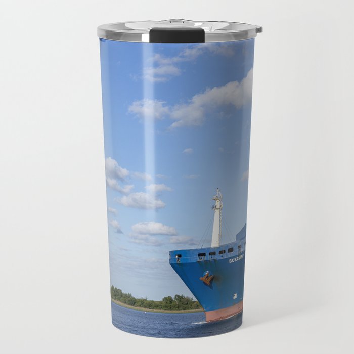 Port of Charleston Cooper River Photography Travel Mug Gallery Image 1