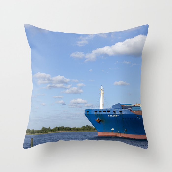 Port of Charleston Cooper River Photography Throw Pillow Gallery Image 6