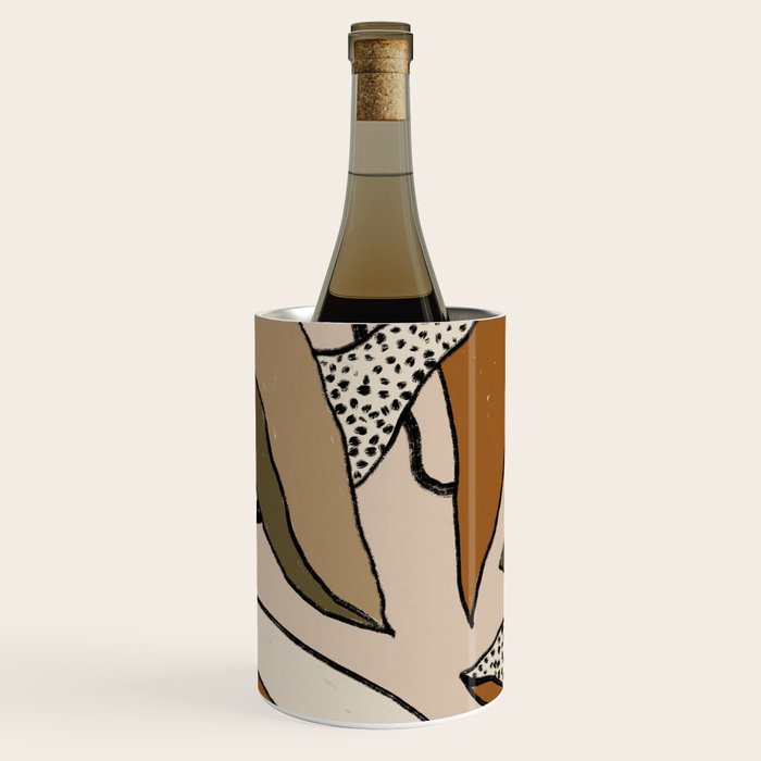 Patterned Tropical Leaves #1 Wine Chiller Gallery Image 1