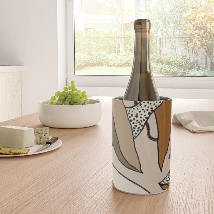 Patterned Tropical Leaves #1 Wine Chiller Gallery Image 4