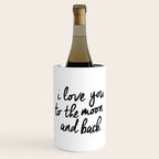 I Love You to the Moon and Back black-white kids room typography poster home wall decor canvas Wine Chiller Gallery Image 1