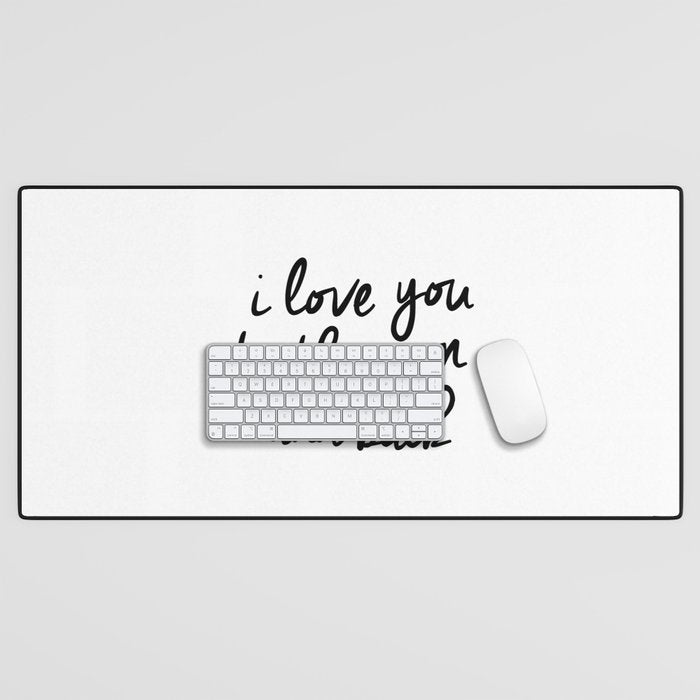 I Love You to the Moon and Back black-white kids room typography poster home wall decor canvas Desk Mat Gallery Image 1
