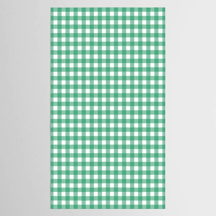 Gingham Check Pattern in Kelly Green and White Tablecloth Gallery Image 2