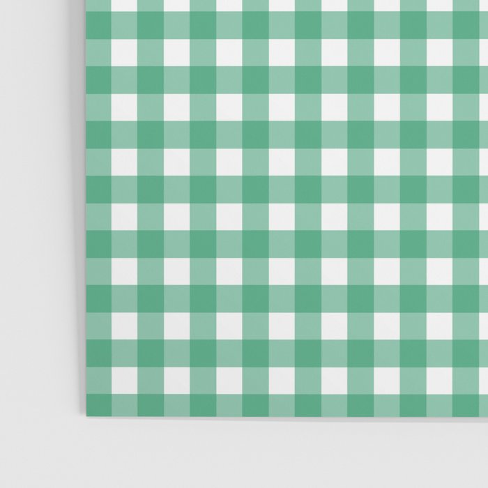 Gingham Check Pattern in Kelly Green and White Poster Gallery Image 3