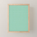 Gingham Check Pattern in Kelly Green and White Mini Art Print Gallery Image 1