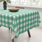 Gingham Check Pattern in Kelly Green and White Tablecloth Gallery Image 3