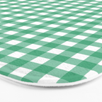 Gingham Check Pattern in Kelly Green and White Bath Mat Gallery Image 3