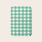 Gingham Check Pattern in Kelly Green and White Bath Mat Gallery Image 1
