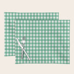Gingham Check Pattern in Kelly Green and White Placemat Gallery Image 1