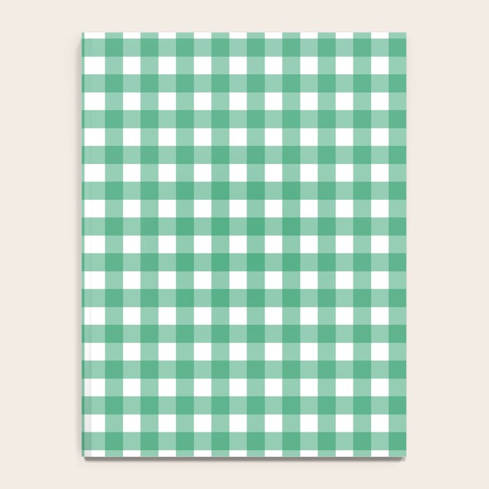 Gingham Check Pattern in Kelly Green and White Notebook Gallery Image 4