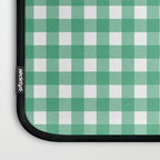Gingham Check Pattern in Kelly Green and White Laptop Sleeve Gallery Image 3
