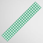 Gingham Check Pattern in Kelly Green and White Table Runner Gallery Image 3