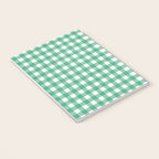 Gingham Check Pattern in Kelly Green and White Notebook Gallery Image 3