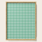 Gingham Check Pattern in Kelly Green and White Serving Tray Gallery Image 1