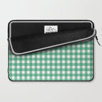 Gingham Check Pattern in Kelly Green and White Laptop Sleeve Gallery Image 2