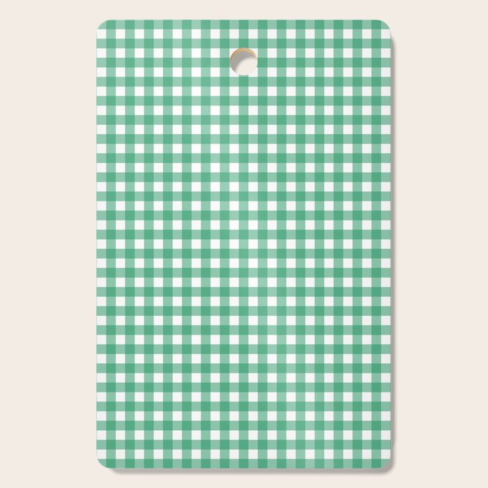 Gingham Check Pattern in Kelly Green and White Cutting Board Gallery Image 1